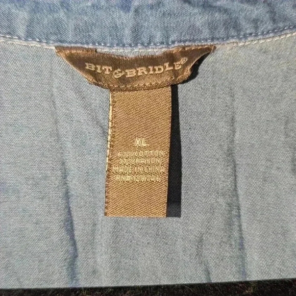 Denim Chambray Midi Dress Bit & Bridal Size XL - Picture 3 of 4